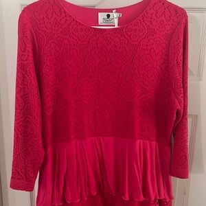 Dainty Jewells Hot Pink Plus Size Dress 2XL Ruffles and Lace